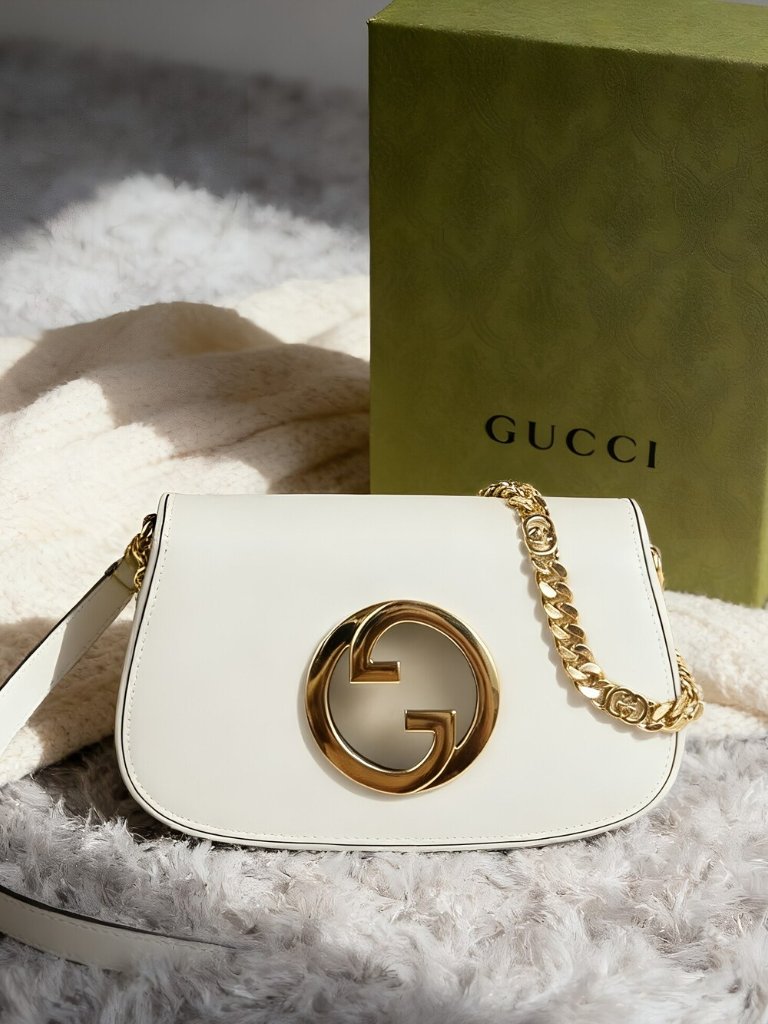 Gucci Medium Shoulder Bag White Leather